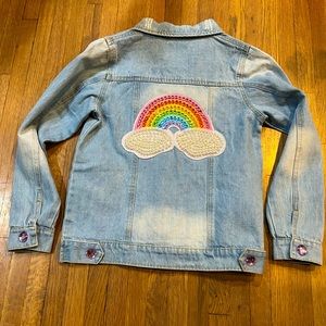 Lola and the Boys Rainbow Jean Jacket NWT jewels